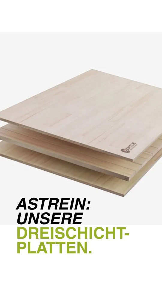 ✨️😍 Astrein: Unsere Dreischichtplatten. 😍✨️

Die Oberflächen der Dreischichtplatten sind identisch mit denen der Massivholzplatten. Die Deck- und Rücklagen werden aus der gleichen Rohware produziert.

Die Qualitäten der Oberflächen (Decklagen) sind identisch mit denen der Massivholzplatten:

- EXZELLENT
- ELEGANT
- DYNAMISCH
- INDUSTRIE

Maße und Qualitätskombinationen:

Standardmäßig wird die Platte in den Maßen 2970 x 1290 x 20mm gefertigt.
Die Rücklage der Standardplatte ist in der Qualität INDUSTRIE.

Andere Dimensionen und Qualitätskombinationen sind jedoch auf Anfrage möglich.

Verarbeitung:

Im Gegensatz zur Massivholzplatte werden die drei Schichten der Dreischichtplatte untereinander mit PU-Leim verleimt. Dieser PU-Leim härtet unter Einwirkung von Feuchtigkeit aus. Ebenso wie der Weißleim setzt der PU-Leim keine gesundheitsbedenklichen Dämpfe frei. Daher kann auch unsere Dreischichtplatte bedenkenlos im Wohn- und Objektbereich eingesetzt werden.

 
Dreischichtplatte mit umlaufender Nut:

Zusätzlich bieten wir die Dreischichtplatte auch mit umlaufender Nut an. Das Standardmaß mit umlaufender Nut beträgt 2970 x 635 x 20 mm.

Mithilfe von verschiedenen Schraubkrallen besteht bei diesen Dreischichtplatten die Möglichkeit der unsichtbaren Befestigung.

#Echtle #Weisstanne #Holz #Holzhandwerk #Nordrach #Schwarzwald #Blackforest #Qualität